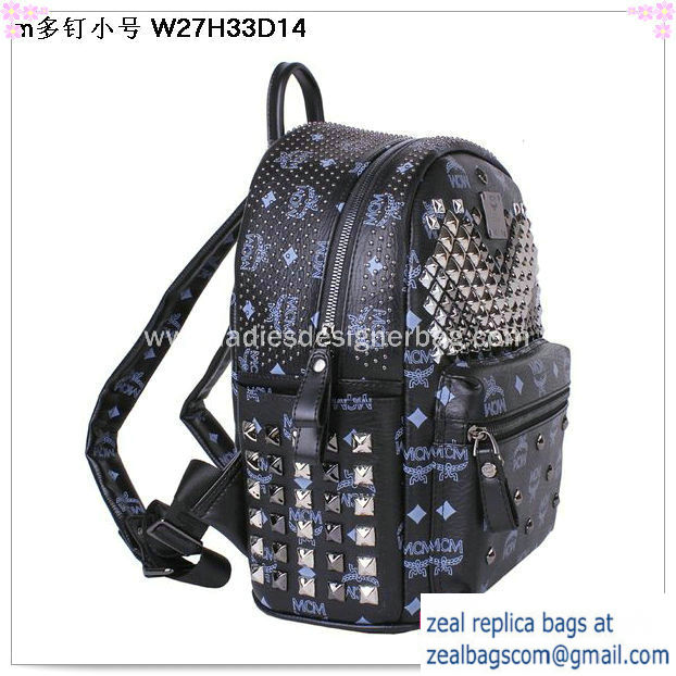 High Quality Replica MCM Small Stark Front Studs Backpack MC4237S Black - Click Image to Close